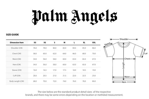 palm angels t-shirt sale men's|palm angels shirt size chart.